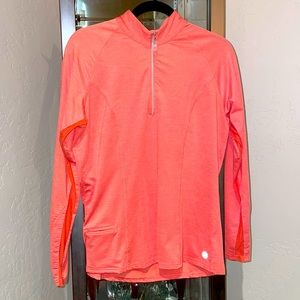 Bette & Court 3/4 zip lightweight long sleeve top in bright peach!!